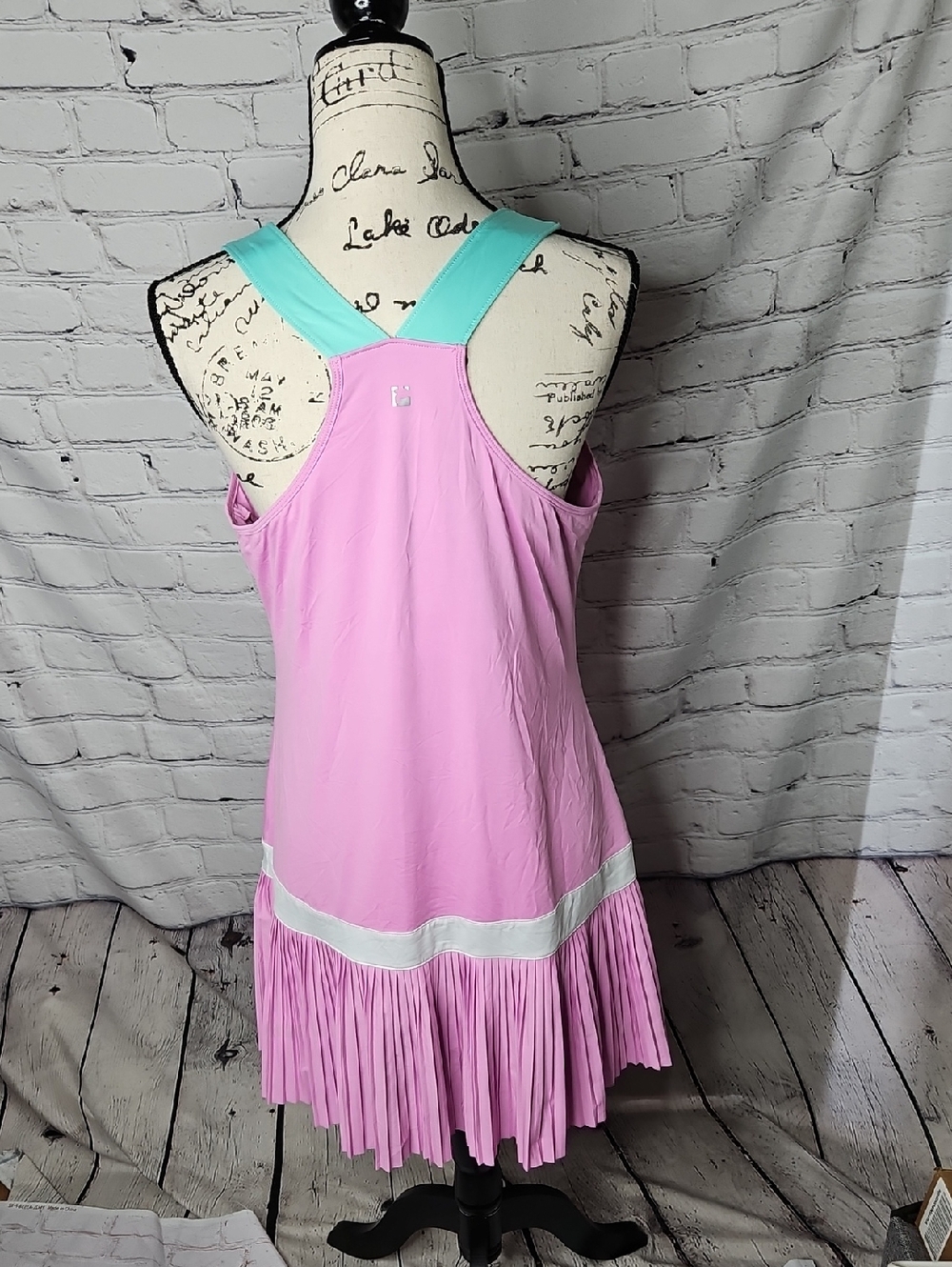 Fila Elite Pleated Tennis Dress Pink/Blue/White Size XL - Picture 2 of 6